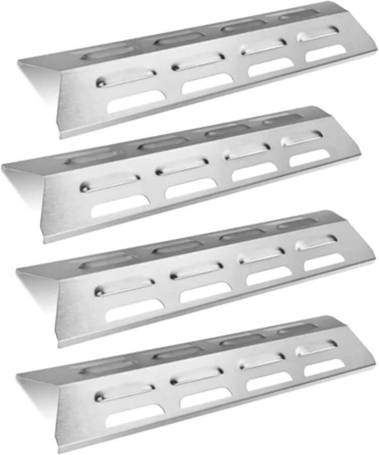 Grill Warmteplaten RVS Hitteplaten Barbecue Accessoires Set van 4 stuks 41x10 cm
