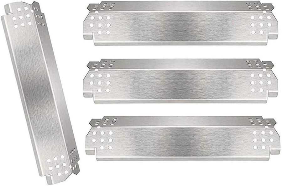Grill Warmteplaten Smaakmaker Bar Barbecue Onderhoud Roestvrij Staal 4 Pack Zilver