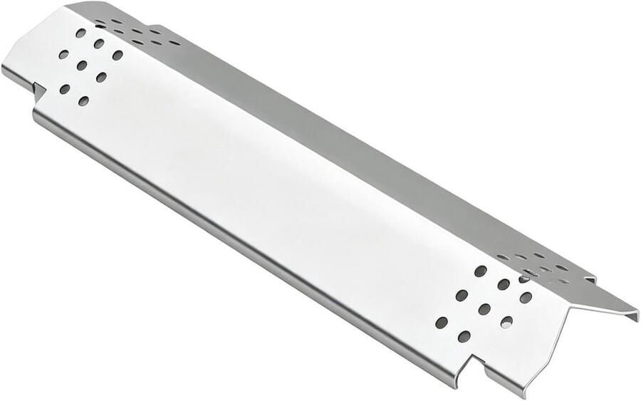 Grill Warmteplaten Vlamplaat Cover Barbecue Bescherming Gelijkmatige Warmte 38 x 12 x 5 cm Zilver