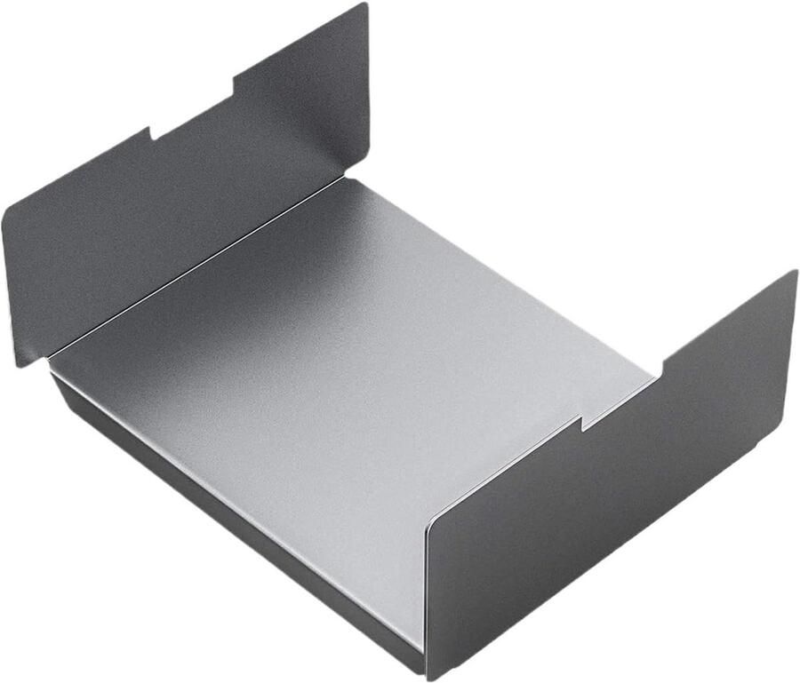 Grill Warmteverdeler BBQ Plaat Cover Gelijkmatig Grillen Roestvrij Staal 35 x 30 x 15 cm Zilver