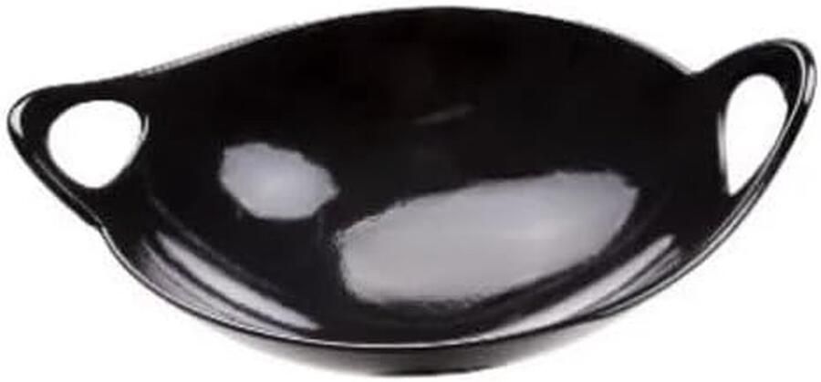 Grill-wok Wokpan Gietijzer Buiten Koken Geëmailleerd Gietijzer 40 cm Zwart