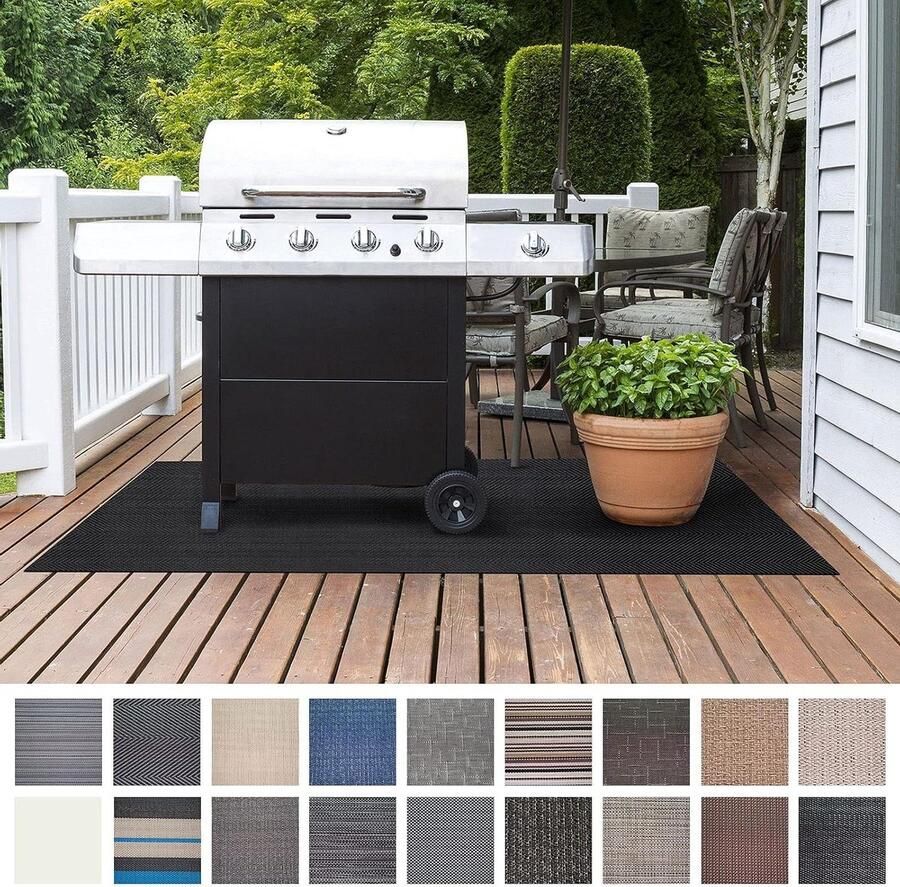 Grillbescherming Mat Terras Beschermer Veilig Grillen Vlamvertragend Ontwerp 180 x 180 cm Catania