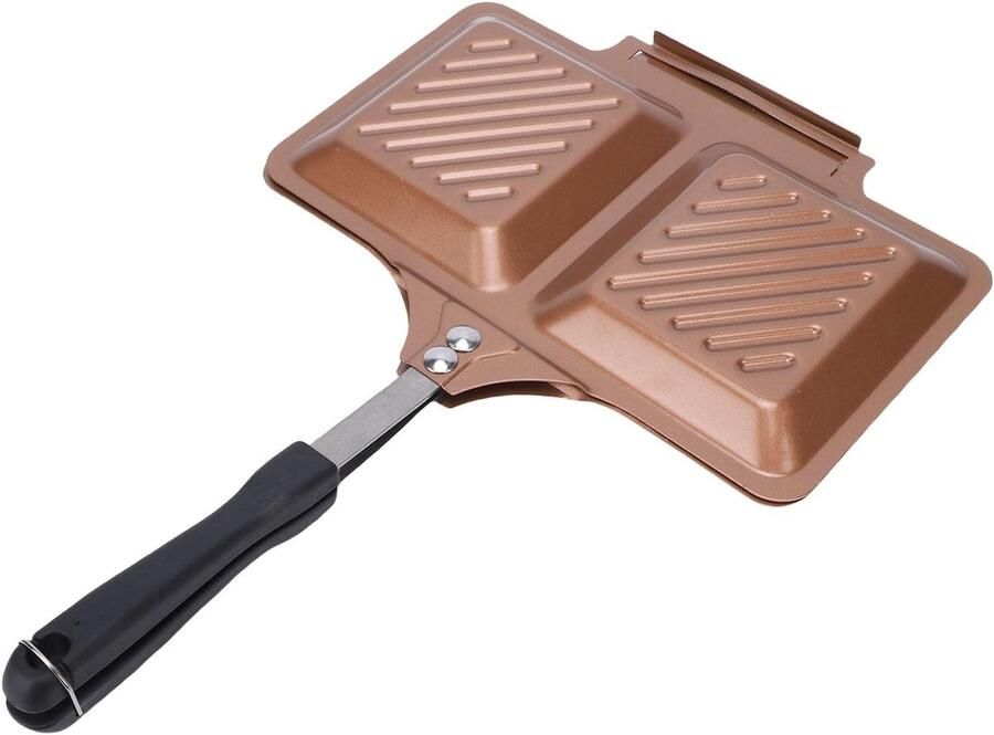 Grilled Non-Stick Sandwich Maker with Double Sided Stovetop for Home Kitchen Square Easy To Clean and Quick To Cook(Gold)