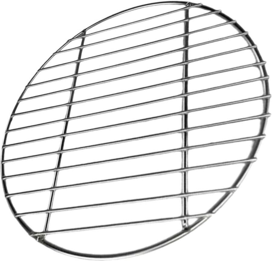 Grillgaas Rond Barbecue Mat Buiten Koken Hittebestendig Anti-aanbak 26 cm Diameter Zilver