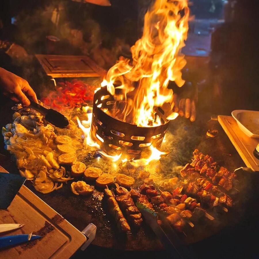 Grillinzetstuk Grillplaat Toevoeging Buiten Koken Specifiek Ontwerp Ø 25 cm Zwart