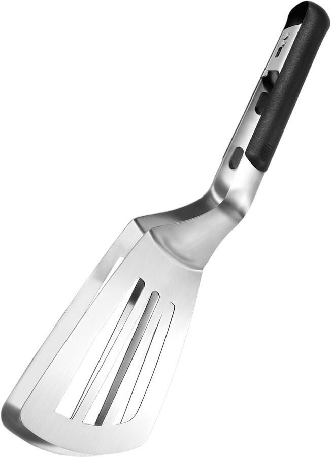 Grillklem Spatel Barbecue Tang Buiten Koken Dubbele Functie 33 cm Zilver