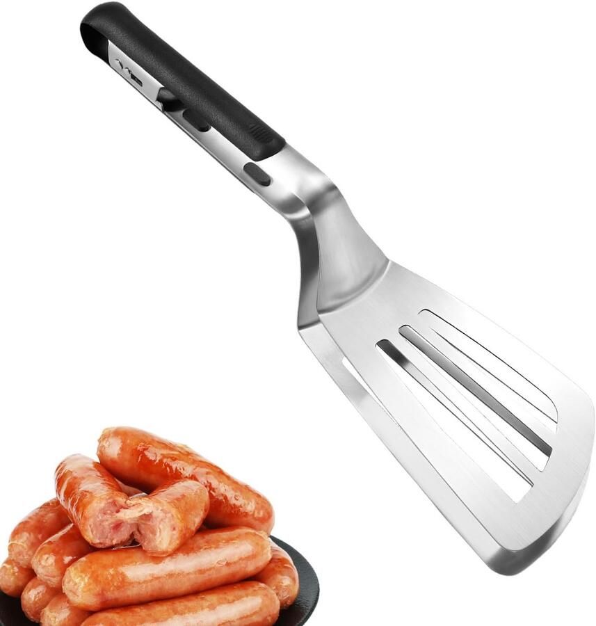 Grillklem Spatel Keukentang Hamburger Barbecue Koken Verlengde Anti-Brandgreep 33 x 9.3 cm Multi kleuren