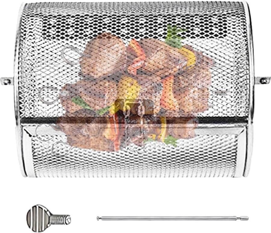 Grillkooi Roterende mand Moeiteloos grillen Gelijkmatige warmteverdeling 18 x 12 x 12 cm Metaal