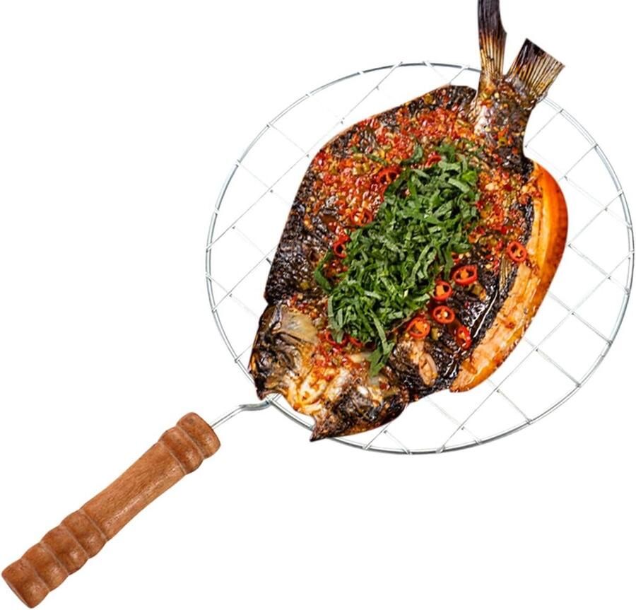 Grilllade Grillrek Bakrooster Groenten Grillen Hittebestendig Staal 19 cm Diameter Zilver