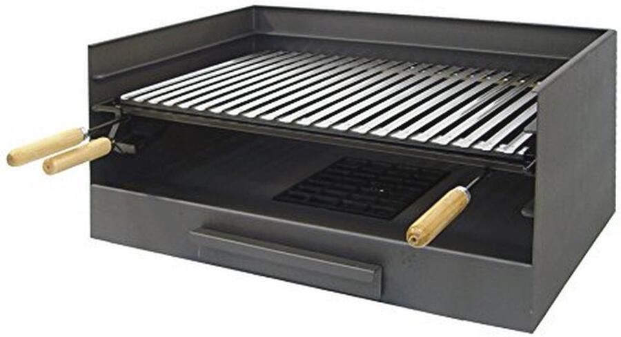 Grilllade met Grillrooster van Inox 50 x 40 x 33 cm Grijs