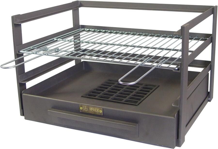 Grilllade met verzinkt rooster 72 x 41 x 35 cm zwart