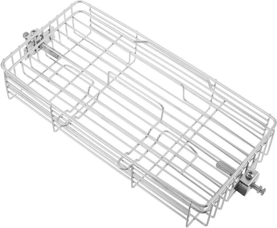 Grillmand Barbecue Accessoires Buiten Koken Verstelbaar Draai Design 31 x 14 cm Zilver