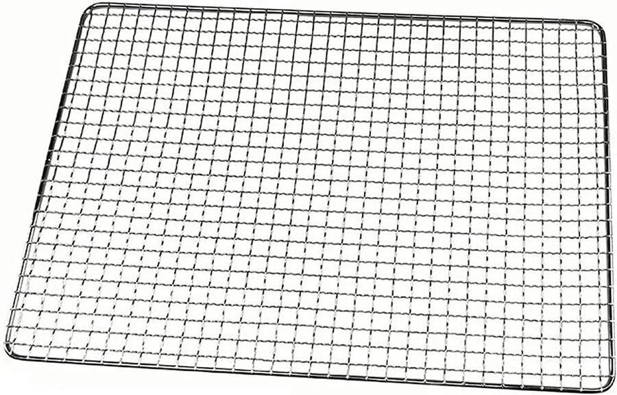 Grillmand Barbecue Grillmat Vlees Groente Grillen Gelijkmatige Warmte XL Zilver