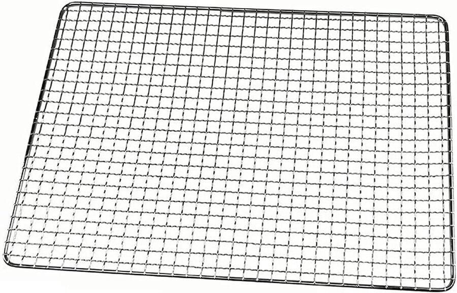 Grillmand Barbecue Grillnet Roestvrijstaal Buiten Grillen Gelijkmatige Warmte Groot Kookoppervlak Zilver