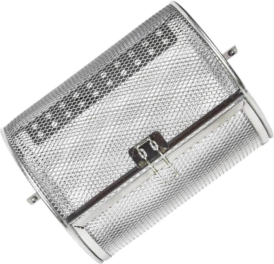 Grillmand Barbecue Kooi Huishoudelijk Roosteren Universeel Roterend Ontwerp 18 x 14 x 14 cm Zilver