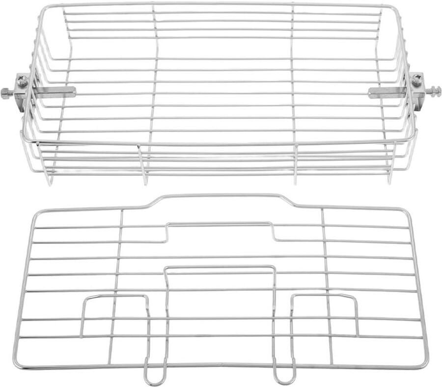 Grillmand Barbecue kooi Vis grillen Uitbreidbaar ontwerp Groot formaat Zilver