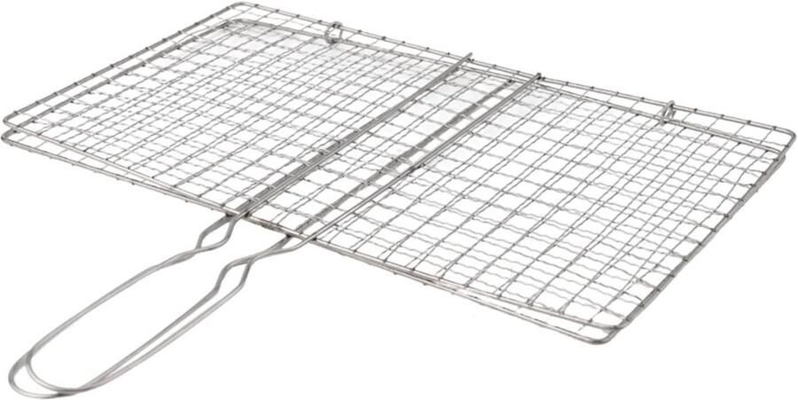 Grillmand Barbecue mand Gegrild voedsel bereiden Verlengde hittebestendige handgreep 20 x 35 cm Zilver