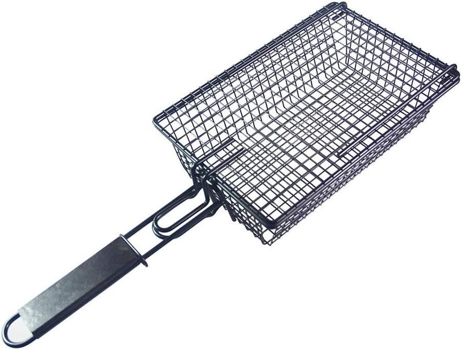 Grillmand Barbecue mand Vis en groenten grillen Anti-aanbaklaag 28 x 19 x 8.4 cm Zilver