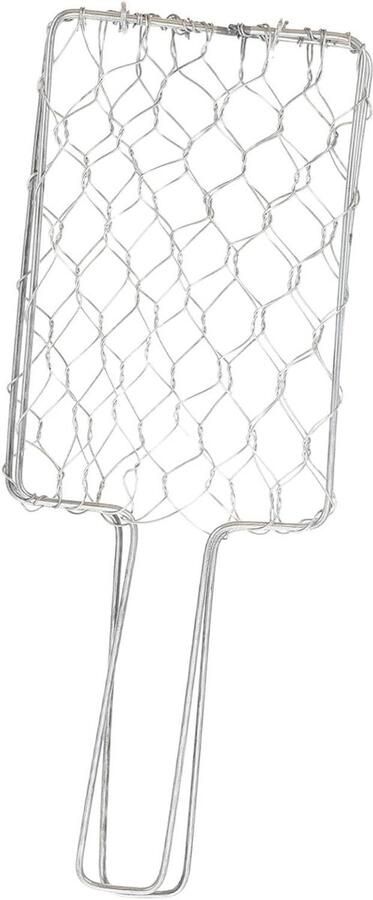 Grillmand Barbecue rek Buiten grillen Met handvat 32 cm Zilver