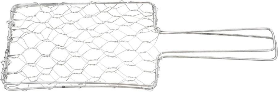 Grillmand Barbecue rek Buiten koken Verstelbaar handvat 32 cm Zilver