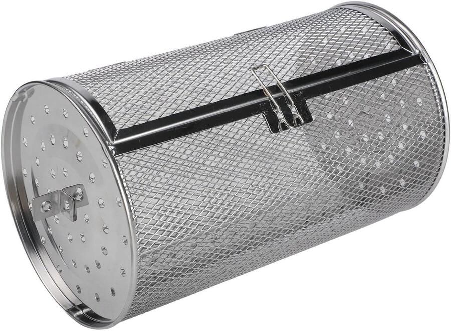 Grillmand Barbecue Roosterinzetstuk Groenten Buiten Koken Robuuste Roestvrij Staal 140 x 230 mm Zilver
