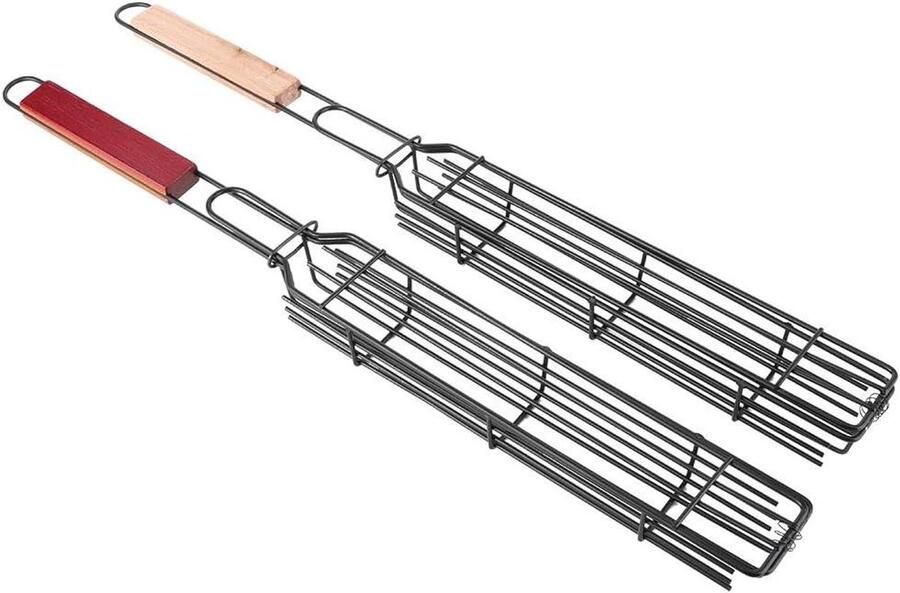 Grillmand BBQ Barbecuenet Grillrek Gelijkmatig Grillen Antiaanbaklaag 49 cm Zilver