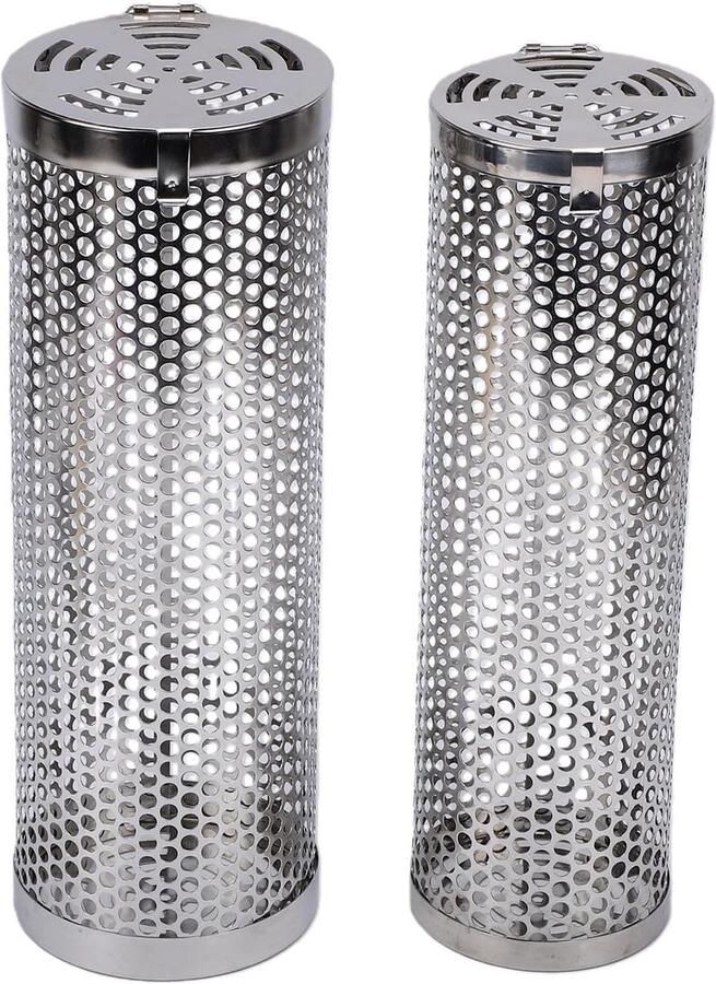 Grillmand BBQ Cilinder Gelijkmatig Grillen Roestvrij Staal 30 cm Zilver
