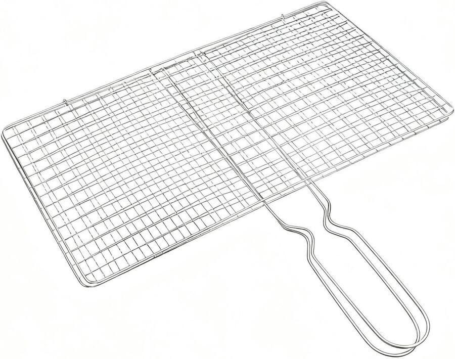 Grillmand BBQ mand Buiten koken Dubbelzijdige ventilatie 33.5 x 18.5 cm Zilver