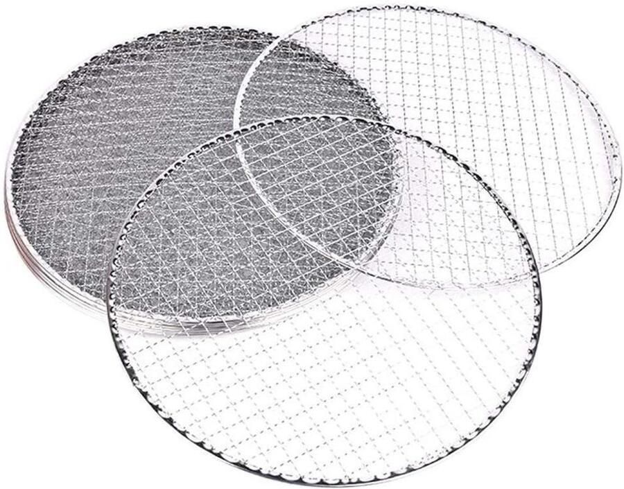 Visgrillmand Barbecue mand Barbecue Koken Grote Grilloppervlakte Rond Zilver