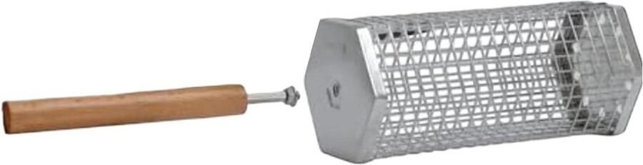 Grillmand BBQ mand draaibaar Gelijkmatig grillen Hittebestendig handvat 20.3 cm Zilver