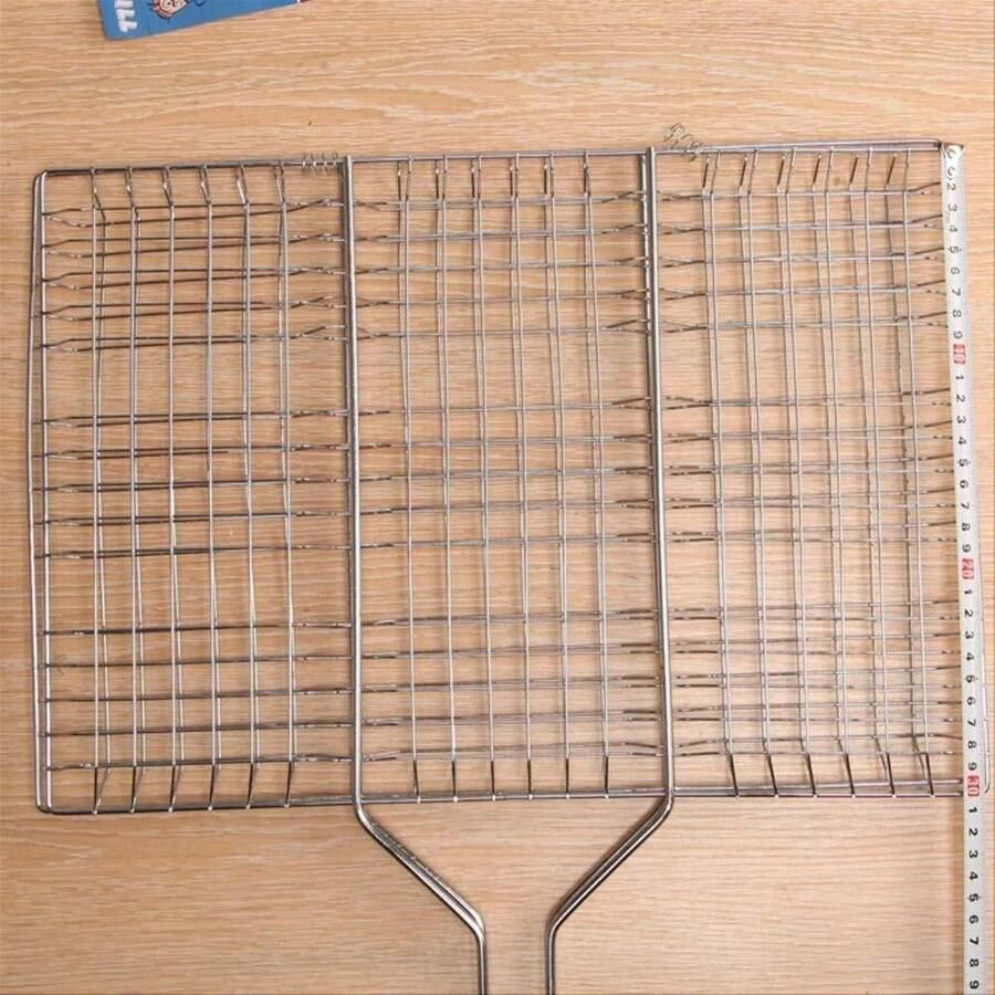 Grillmand BBQ rek Buiten koken Roestvrij staal 33cm Zilver