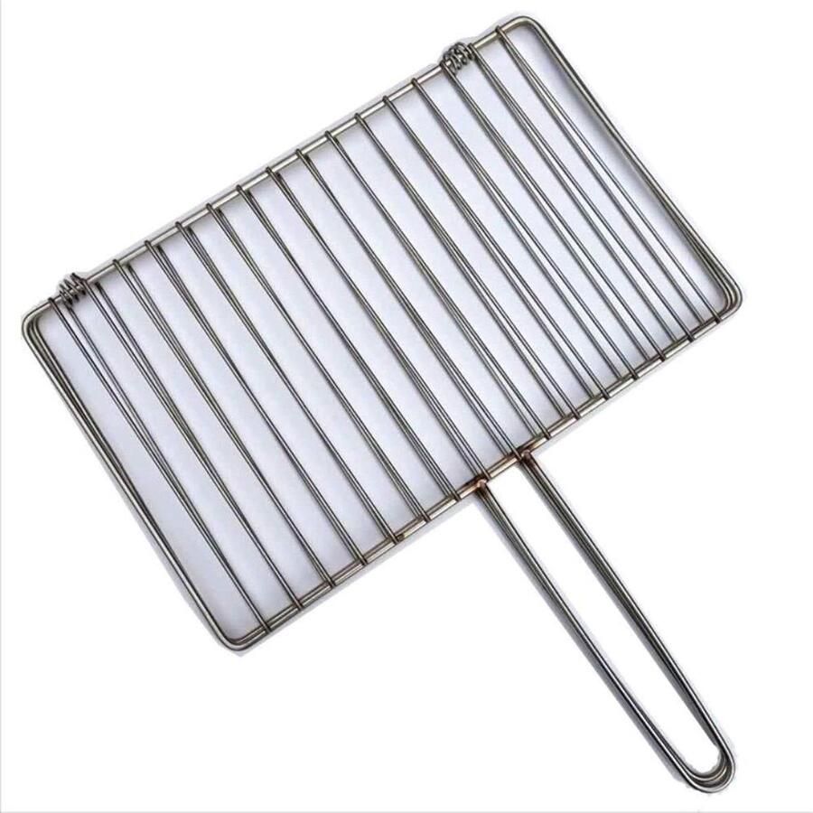 Grillmand BBQ rek Buiten koken Roestvrij staal 40 x 30 cm Zilver