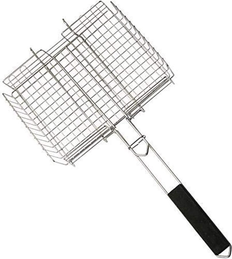 Grillmand BBQ rek Vis Grillen Roestvrij Staal 68cm Charcoal
