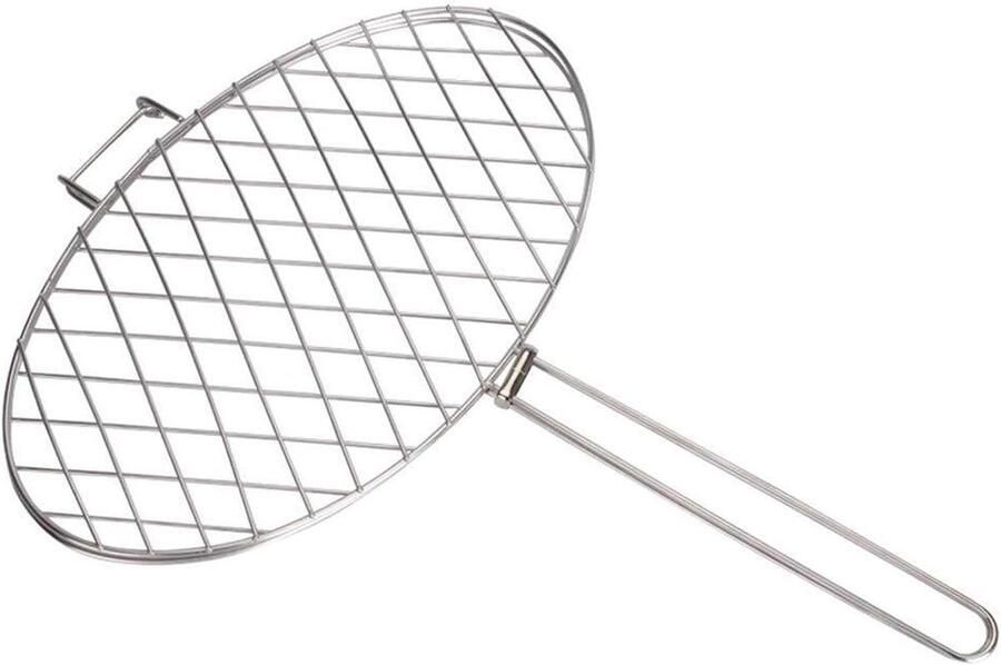 Grillmand BBQ visklem Vis grillen Roestvrij staal Groot oppervlak Zilver