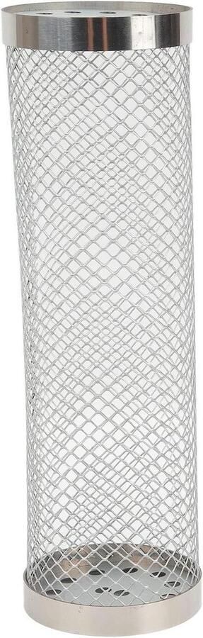 Grillmand Cilinder BBQ Mand Gaasmand Buiten Koken 360 Graden Rollen 20 cm Zilver