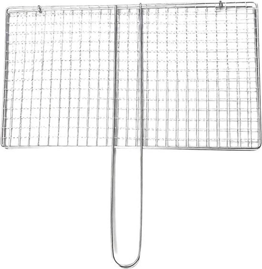 Grillmand Garnalen- en visrek Buiten koken Gelijkmatige warmtecirculatie 34 x 19 x 0.7 cm Zilver