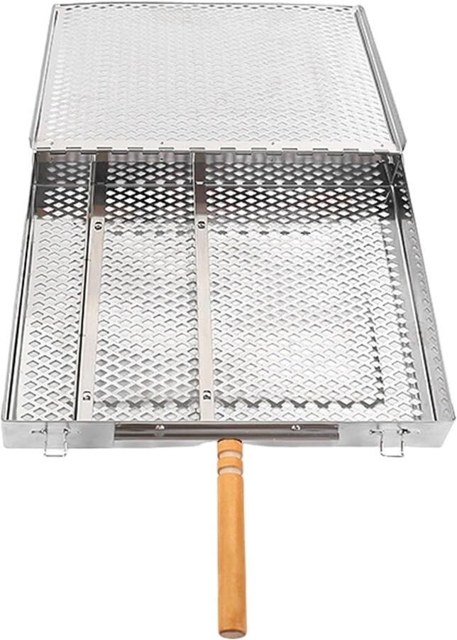Grillmand Groente Vismand Barbecueën Buiten Roestvrij Staal 32 x 27 x 5 cm Zilver