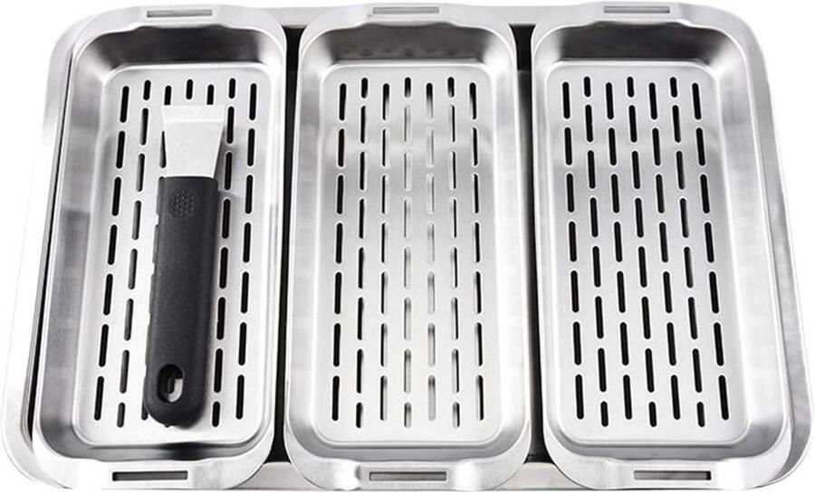 Grillmand Groentemand BBQ Buiten Koken Efficiënte Warmteverdeling 43 x 29 x 55 cm Veelkleurig