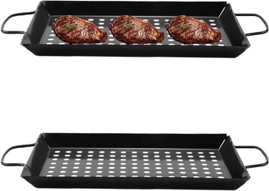 Grillmand Groentepan Buiten koken Roestvrij staal Grote capaciteit Zilverkleurig