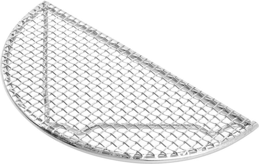 Grillmand Halfrond Barbecue Gaas Buiten Koken Roestvrij Staal 20 x 10 cm Zilver