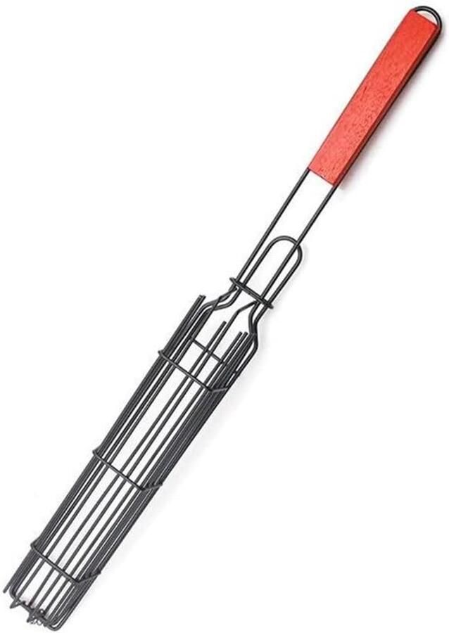 Grillmand Kebab houder Buiten koken Antiaanbaklaag 49 cm Rood