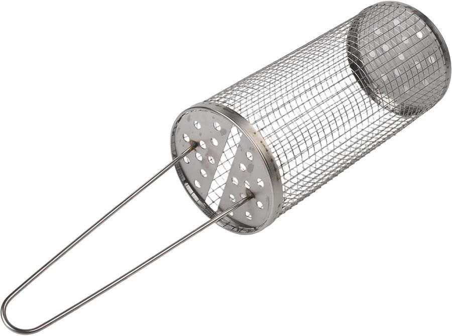 Grillmand Kooi Roterende Mand Buiten Grillen 360 Graden Draaibaar 20 x 10 x 10 cm Zilver