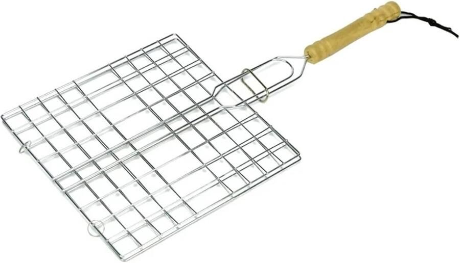 Grillmand Metaal BBQ Mand Barbecueën Buiten Vaatwasserbestendig 20 x 20 cm Zilverkleurig