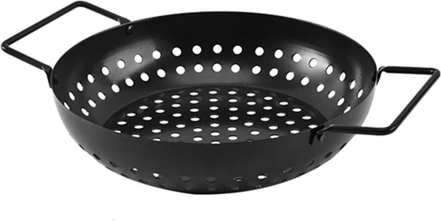 Grillmand Roestvrij Staal Barbecue Lade Buiten Koken Non-stick Oppervlak 28 x 21 cm Zwart