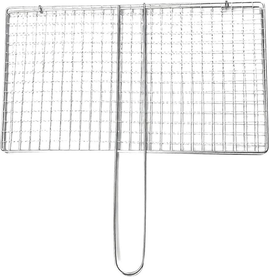 Grillmand Roestvrij Staal Barbecue Net Buiten Koken Hittebestendig 33.5 x 18.5 cm Zilverkleurig