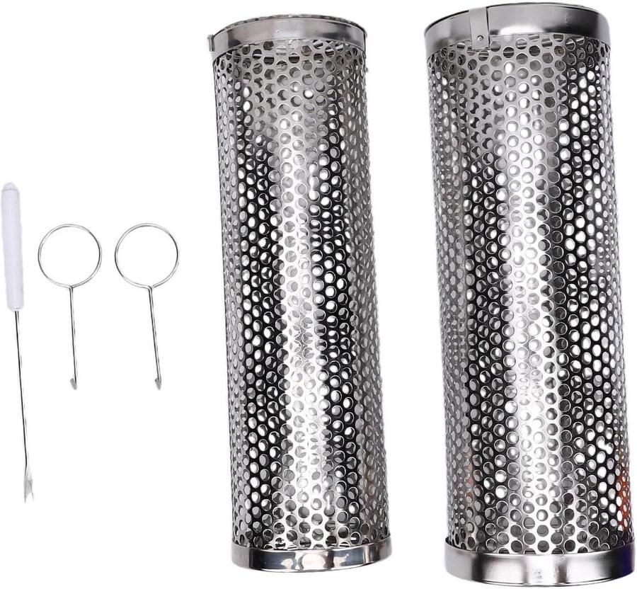 Grillmand Roestvrijstaal BBQ Accessoire Buiten Koken Grote Capaciteit 31 cm Zilver
