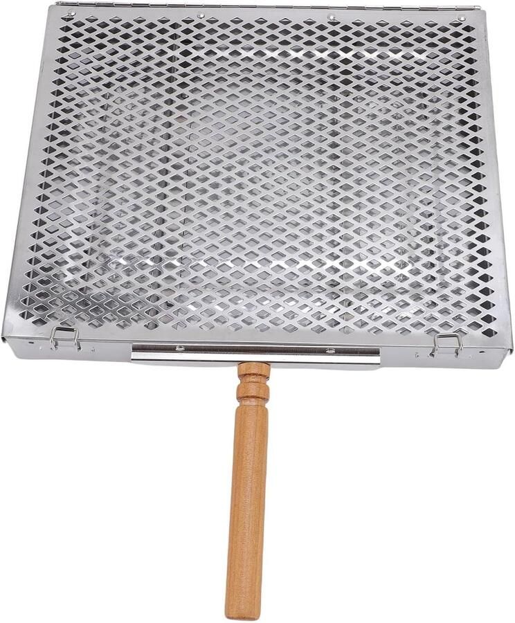 Grillmand Roestvrijstaal BBQ mand Buiten koken Verwijderbare verdelers 30.5 x 25.5 cm Zilver