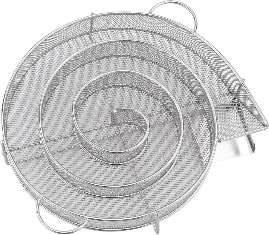 Grillmand Roestvrijstaal BBQ Mand Draagbaar Buiten Koken Gelijkmatige Warmte 25 x 18 x 4 cm Zilver