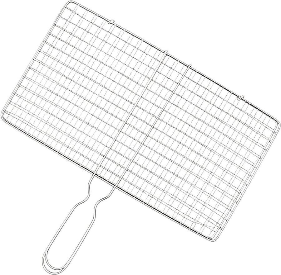 Grillmand Groente BBQ Mand Buiten Koken Roestvrij Staal 34 x 35 cm Zilver