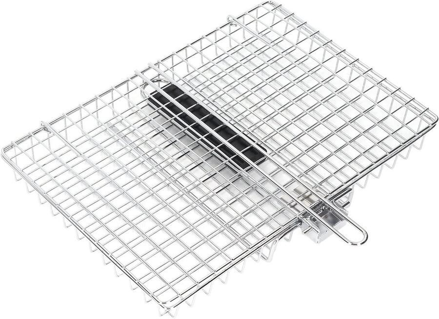 Grillmand Roestvrijstaal BBQ Mand Vis Buiten Koken Vergrendelbaar Ontwerp Niet gespecificeerd Zilver